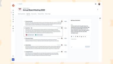 Boardable customizable agenda templates