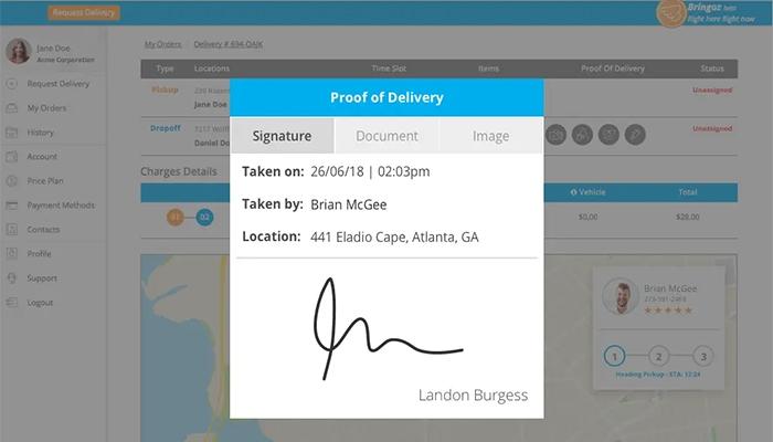 Bringoz Digital Signature Capture