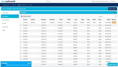 Brytsoftware Loan Schedule Page