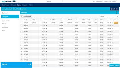 Brytsoftware Loan Schedule Page