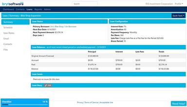 Brytsoftware Loan Summary Page