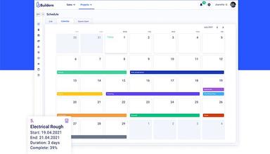 Buildern Construction Project Management Software scheduling