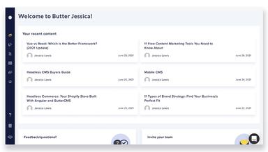 ButterCMS Home Dashboard