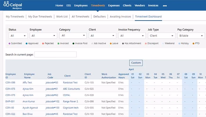 CEIPAL Workforce My Timesheets