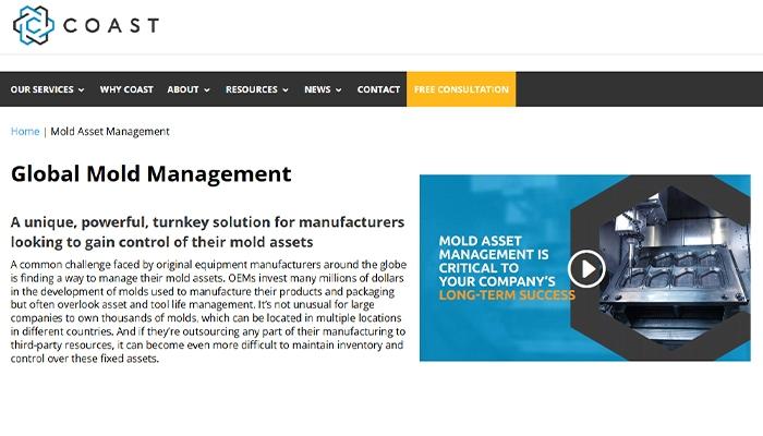 COAST Mold Asset Management Plans Turnkey Solution