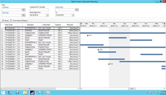 COSS ERP Work order scheduling