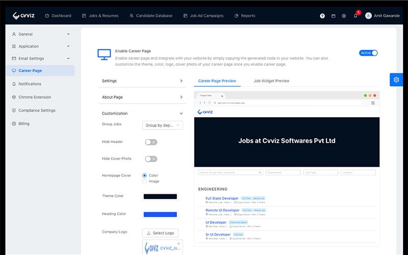 Career Page Integration