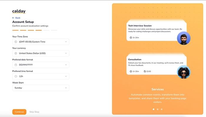 Calday Software Account Setup