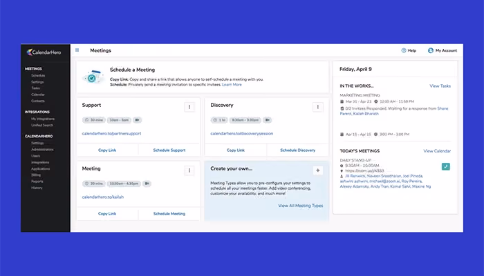 CalendarHero Dashboard
