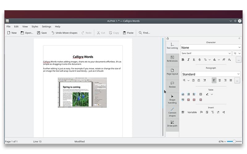Calligra Suite Words