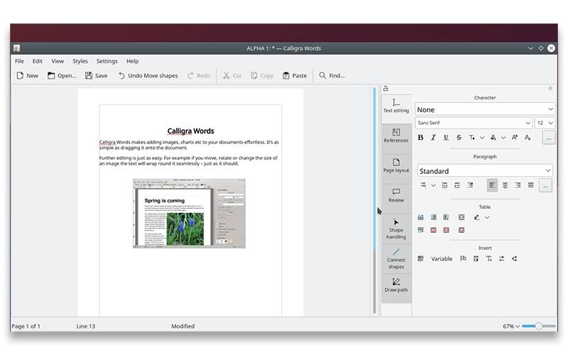 Calligra Suite Words