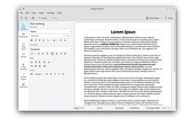 Calligra Suite Text Editing