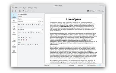 Calligra Suite Text Editing