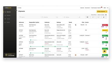 Cargoson Shipment Dashboard for All Freight Types