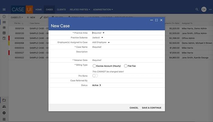 Case UI Software New Cases