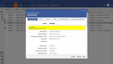 Case UI Software Review Case Detail