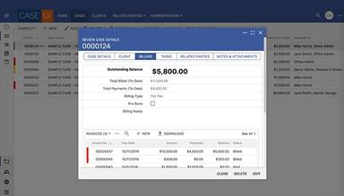 Case UI Software Outstanding Balance