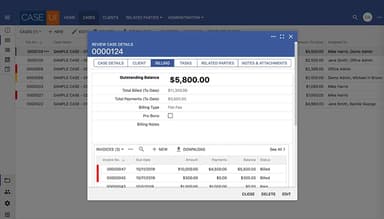 Case UI Software Outstanding Balance