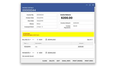 Case UI Software Invoice Details