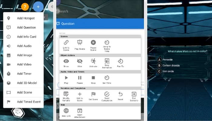 Cenario VR user interface