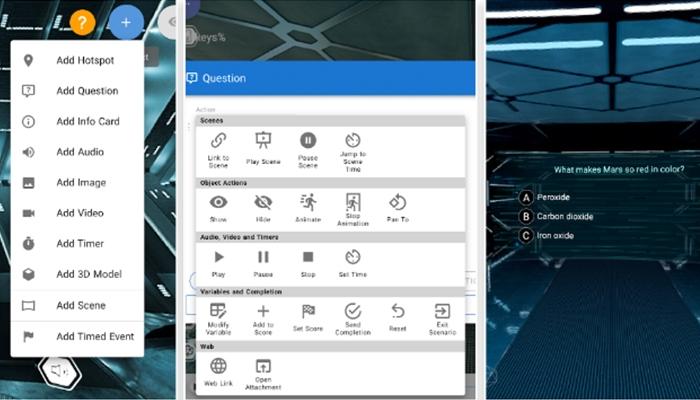 Cenario VR user interface