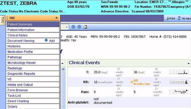 Cerner PowerChart Ambulatory EHR ER patient summary
