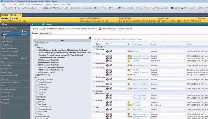 Cerner's Ambulatory EHR PowerChart Patient orders