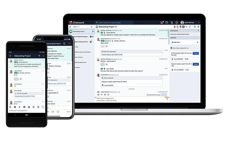 Chatwork Mobile And Dextop View
