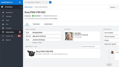 Cheqroom Add detailed information to equipment reservations