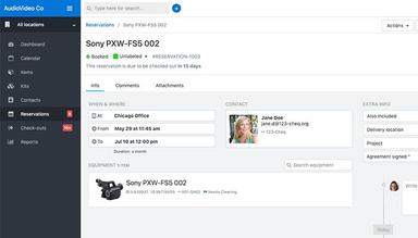 Cheqroom Add detailed information to equipment reservations