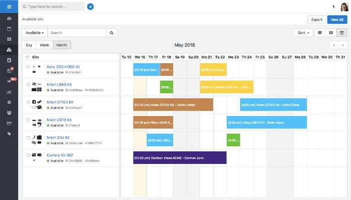 Sure, here's the corrected text: "Cheqroom Get a clear overview of equipment scheduling. Prevent Double equipment bookings