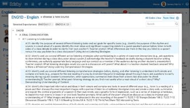 Choosing standards associated with an assessment in the Edsby digital learning platform
