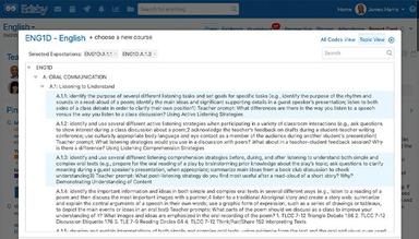 Choosing standards associated with an assessment in the Edsby digital learning platform