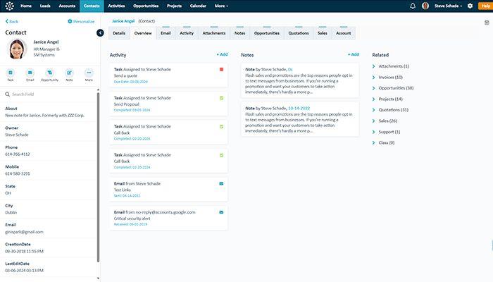 Claritysoft Contact Record