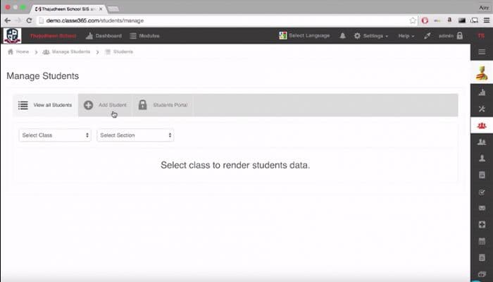 Classe365 Manage students