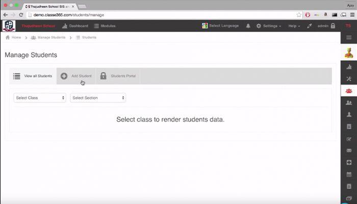 Classe365 Manage students