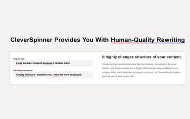 CleverSpinner Provides Human Quality Reqriting