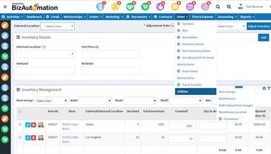 Cloud ERP Inventory details