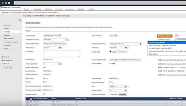 Lease Accounting Software add schedule