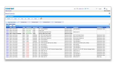 Coherent CMMS Work Calendar