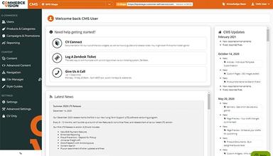 Commerce Vision Customer Self Service Home Page