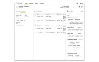 ComplyAdvantage Customer Onboarding