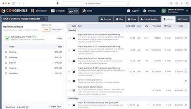 ConGenius Review and Organize Your Estimate and Add Your Overhead Markup and Profit Margin to Ensure the Accuracy of Your Estimate
