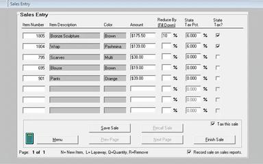ConsignPro Make Sale Screen