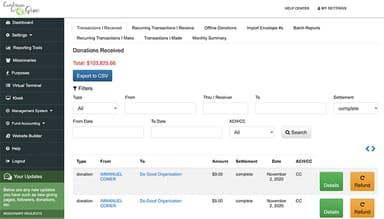 Continue to Give Easy Dashboard Navigation
