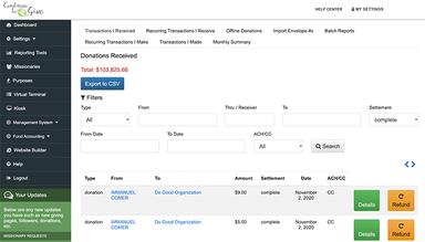 Continue to Give Easy Dashboard Navigation