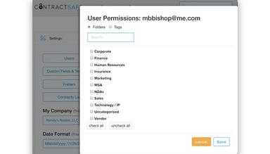 ContractSafe User permissions