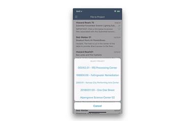 Mobile file in project menu
