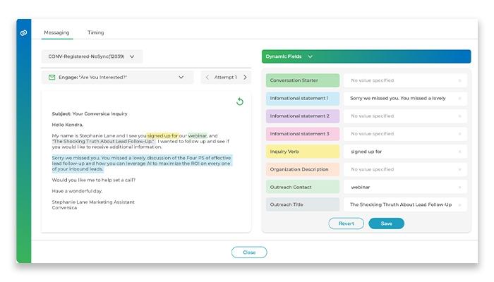 Conversica Dashboard Review Responses