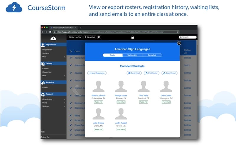 CourseStorm View Export Rosters